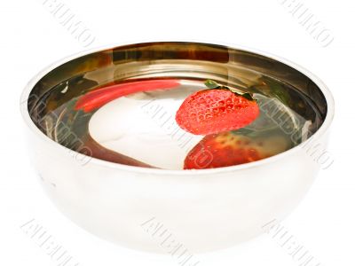 strawberry in water