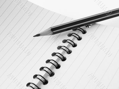 pencil and notepad