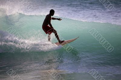 Surfer in ocean