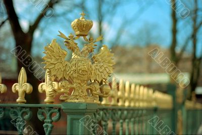 Fencing of a small house of Peter 1, St.-Petersburg, Russia