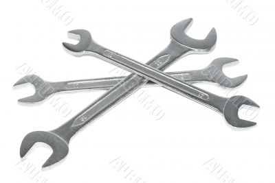 Three wrench on a white background.