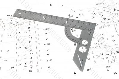 	The metal ruler and wiring diagram.