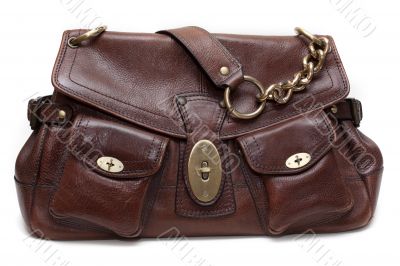 Beautiful brown leather feminine bag