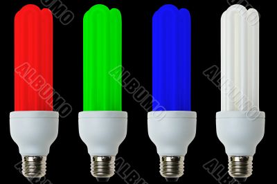 RGB fluorescent light bulbs