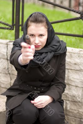 woman with gun