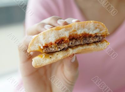 Hamburger in hand