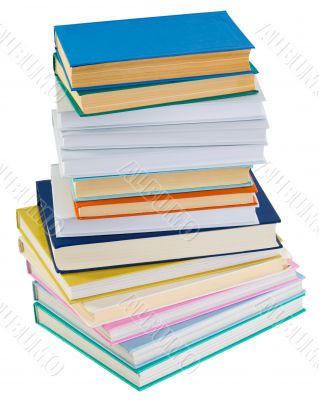 Big pile of books on a white background
