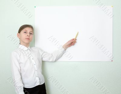 Girl showing on the poster