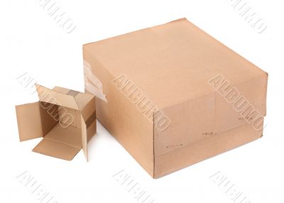 two carton boxes on white