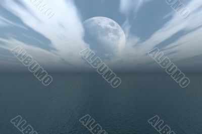 Moon over the Ocean