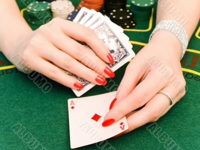woman playing in casino