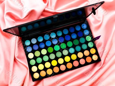multicolored eye shadows