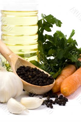 vegetables and oil