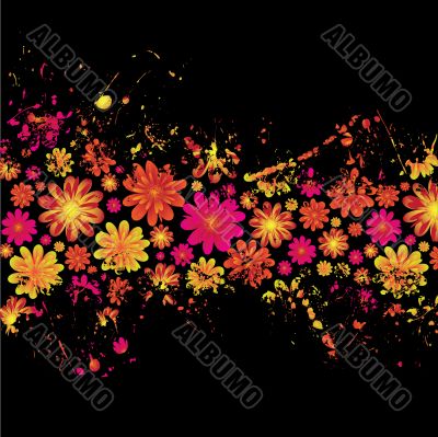 floral ink splat