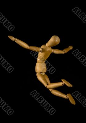 Flying wooden puppet