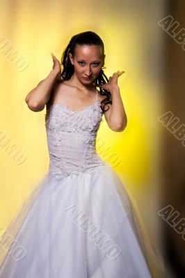 girl in white wedding dress