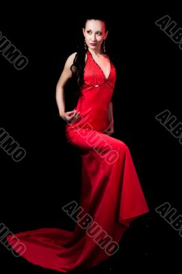 woman in red