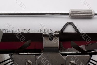 News, headline with typewriter