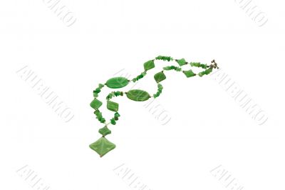 beads, necklace from malachite