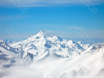 high mountains in winter
