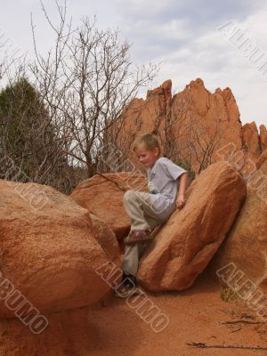 Young Boy Hiking