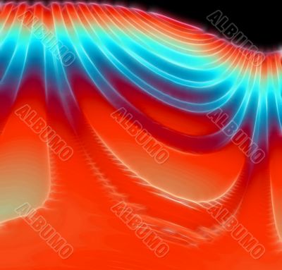 Abstract red & blue fractal background