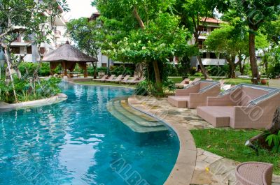 Swimming pool of tropical resort