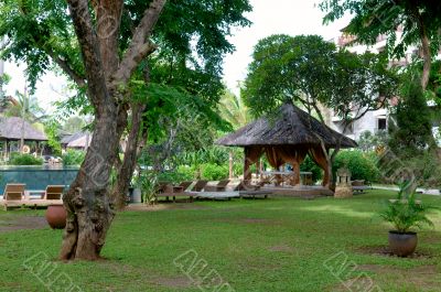 Hut at tropical resort