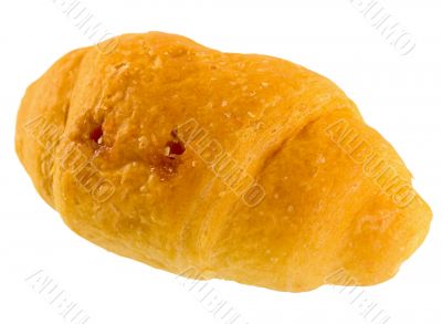 The sweet croissant on white background