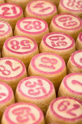 Wooden counters of bingo