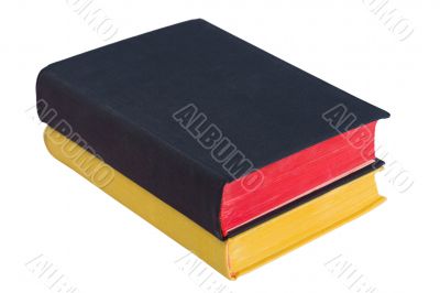 Two antique book, black and yellow