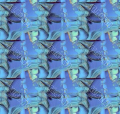 Abstract blue fractal background, seamless grid