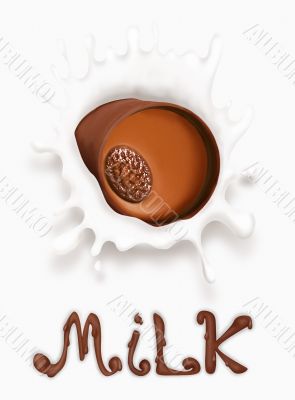 milk and chocolate