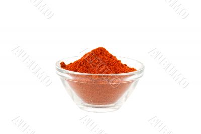 paprika powder in glass bowl