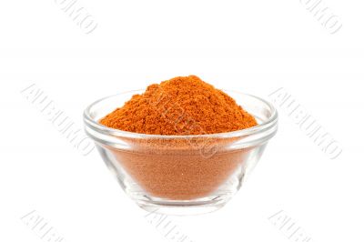 chili powder in glass bowl