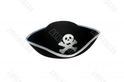 Pirate hat with skull isolated