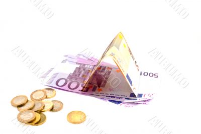euro in banknotes and coins