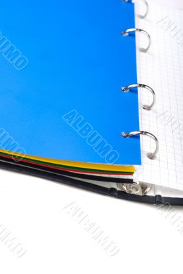 open copybook with bookmarks