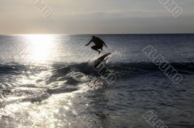 Surfer on sunset