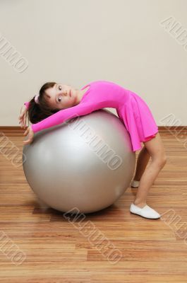 girl  fitness-ball pink sport