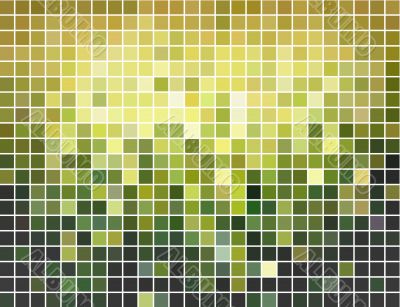 Abstract green and yellow square mosaic background