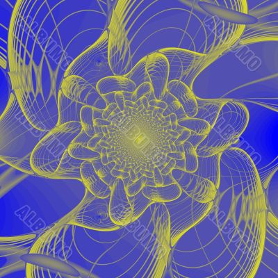 Abstract gold & blue fractal background