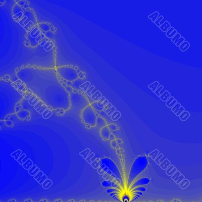 Abstract gold & blue fractal background