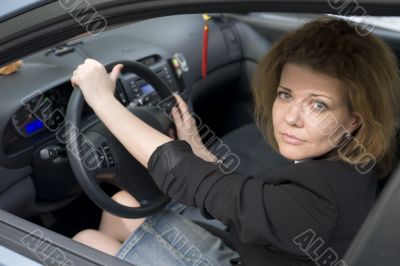 Woman in Car close up