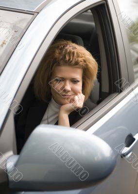 Woman in Car closeup