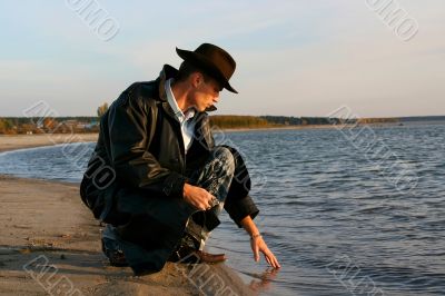 Man near water