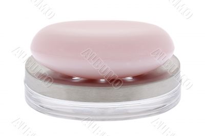 pink soap with soap bowl