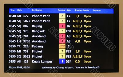 Departure on a screen