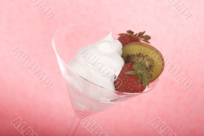 Ice cream with fruits