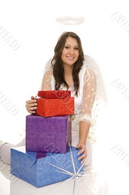angel with present